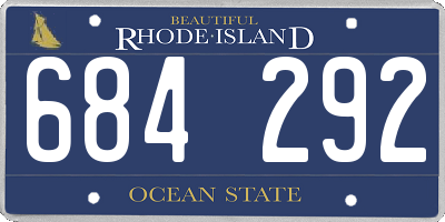 RI license plate 684292
