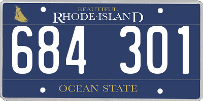 RI license plate 684301