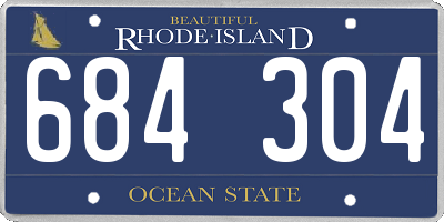 RI license plate 684304