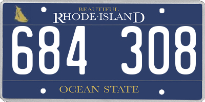 RI license plate 684308