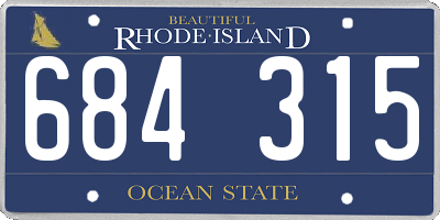 RI license plate 684315