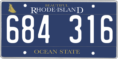RI license plate 684316