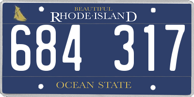 RI license plate 684317