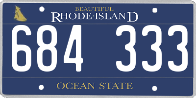 RI license plate 684333