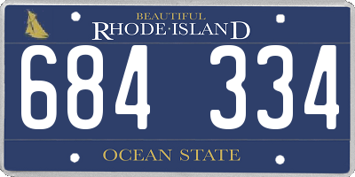 RI license plate 684334