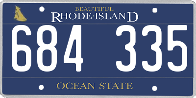 RI license plate 684335