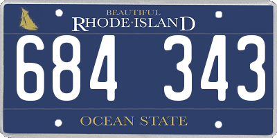 RI license plate 684343