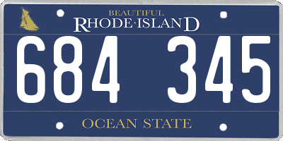 RI license plate 684345