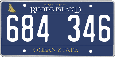 RI license plate 684346