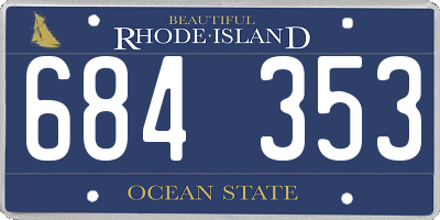 RI license plate 684353