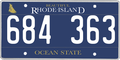 RI license plate 684363