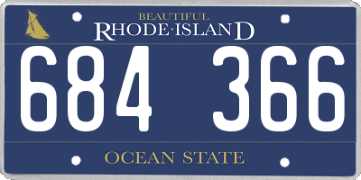 RI license plate 684366