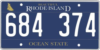 RI license plate 684374