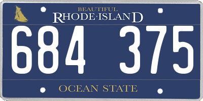 RI license plate 684375