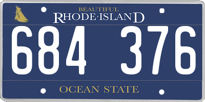 RI license plate 684376