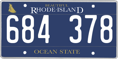 RI license plate 684378