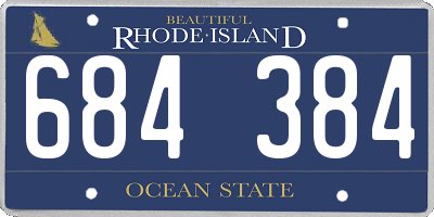 RI license plate 684384