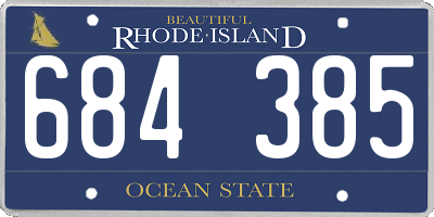 RI license plate 684385