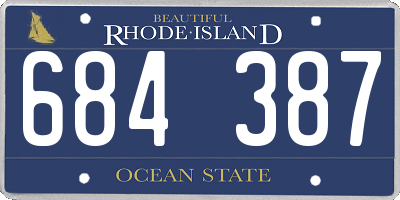 RI license plate 684387