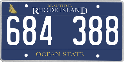 RI license plate 684388