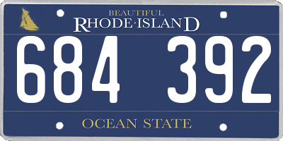 RI license plate 684392