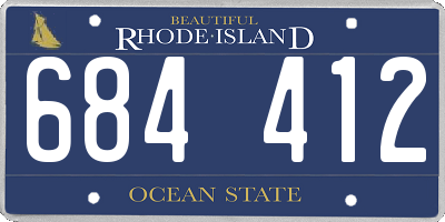 RI license plate 684412