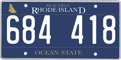 RI license plate 684418