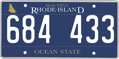 RI license plate 684433
