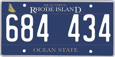RI license plate 684434