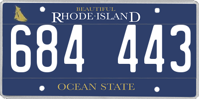 RI license plate 684443