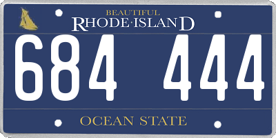 RI license plate 684444