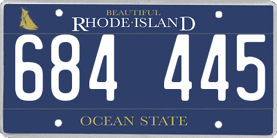 RI license plate 684445