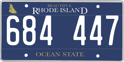 RI license plate 684447