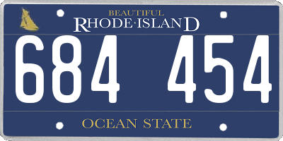 RI license plate 684454