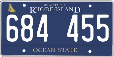RI license plate 684455