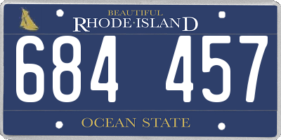 RI license plate 684457