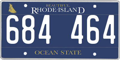 RI license plate 684464