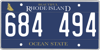 RI license plate 684494