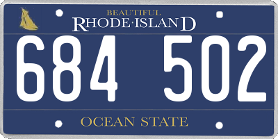 RI license plate 684502