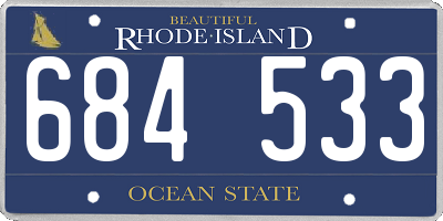 RI license plate 684533