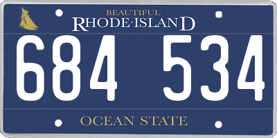 RI license plate 684534