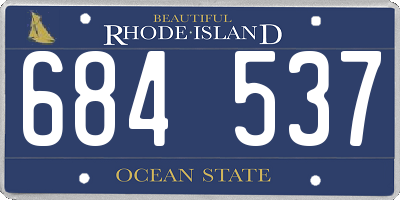 RI license plate 684537