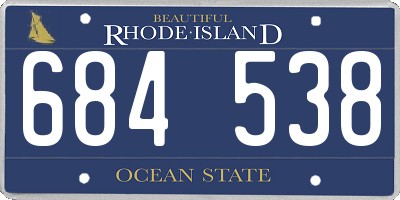 RI license plate 684538
