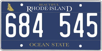 RI license plate 684545