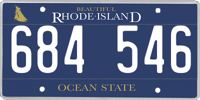 RI license plate 684546