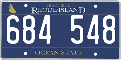 RI license plate 684548