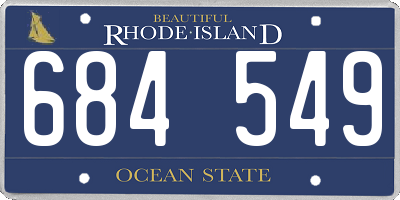 RI license plate 684549