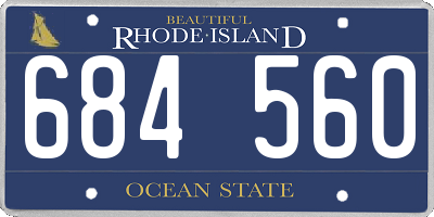 RI license plate 684560