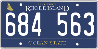 RI license plate 684563