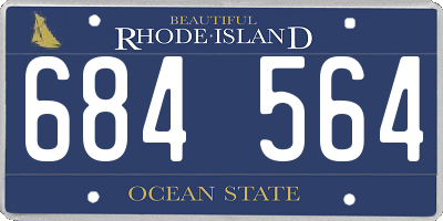 RI license plate 684564